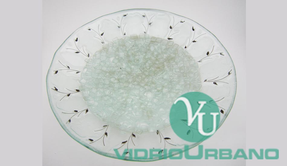 plato, vidrio molido, vitrofusion